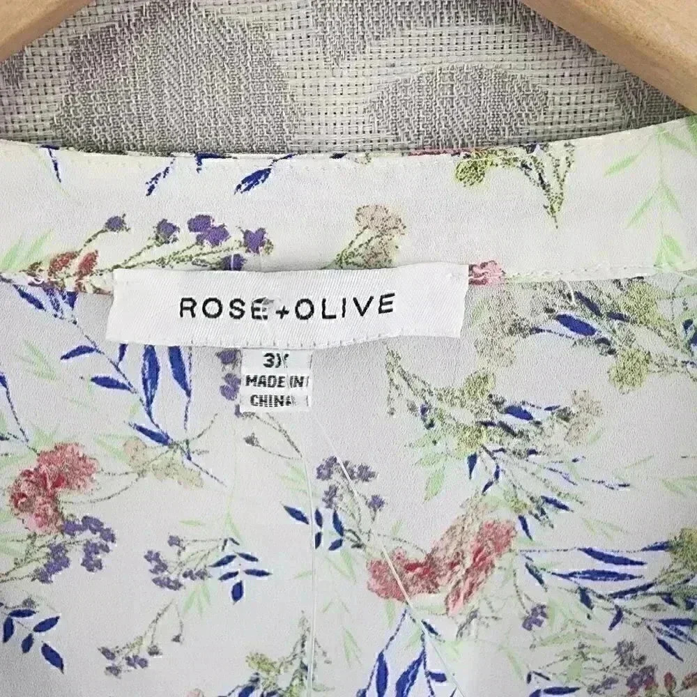 New without tag Rose + Olivia Floral Chiffon Blouse 3XL - Picture 5 of 8
